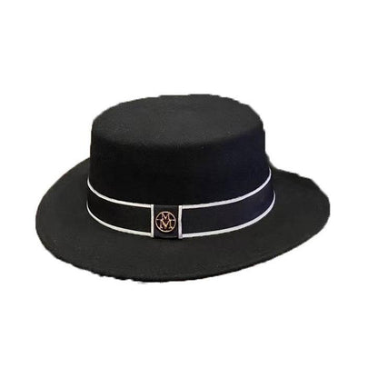 Retro Flat Top Hat Women's Felt Cap - Xmaker