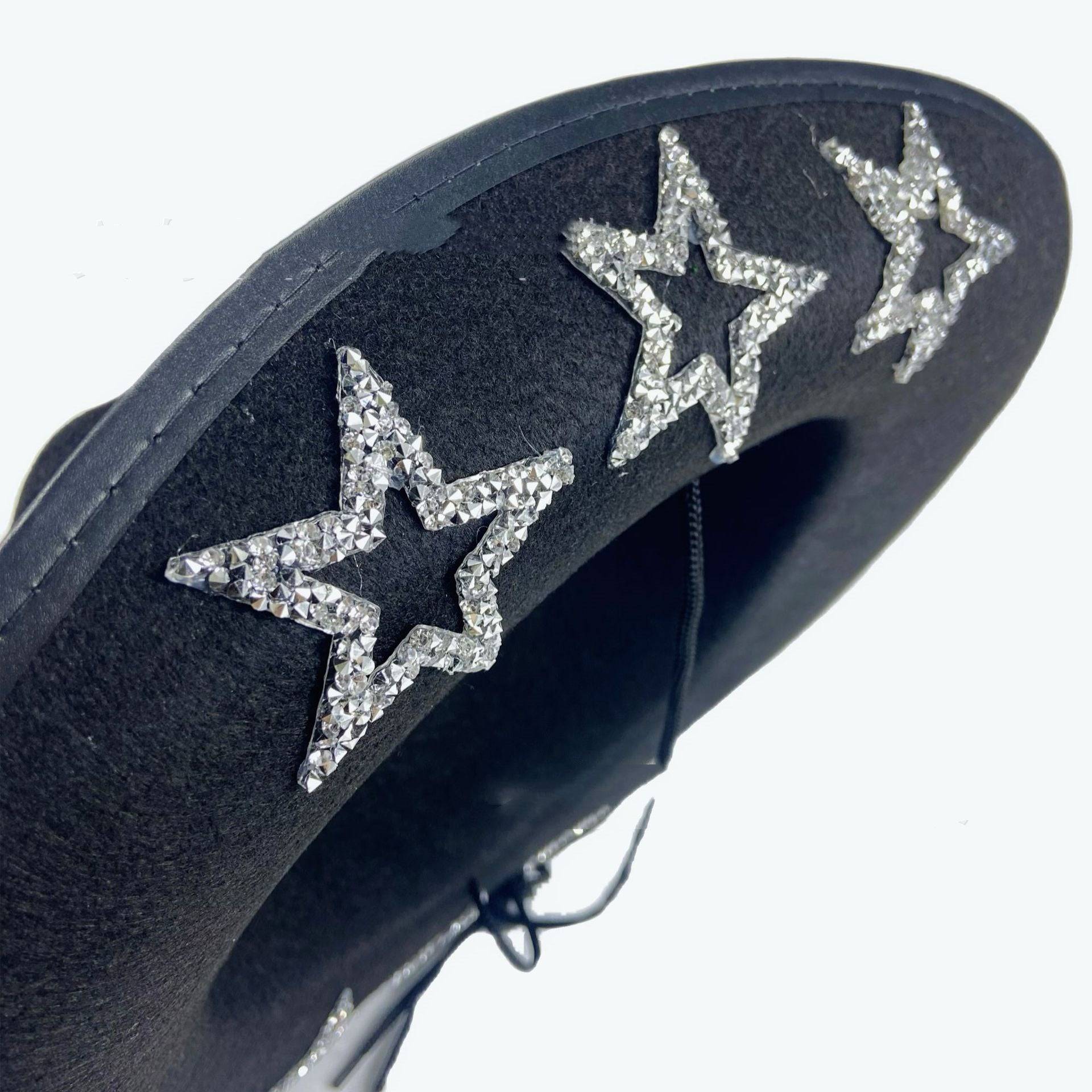 Western Cowboy Hat Rhinestone Five-pointed Star Fedora Hat - Xmaker