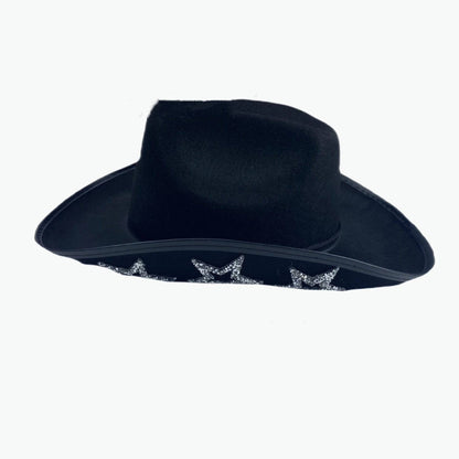 Western Cowboy Hat Rhinestone Five-pointed Star Fedora Hat - Xmaker