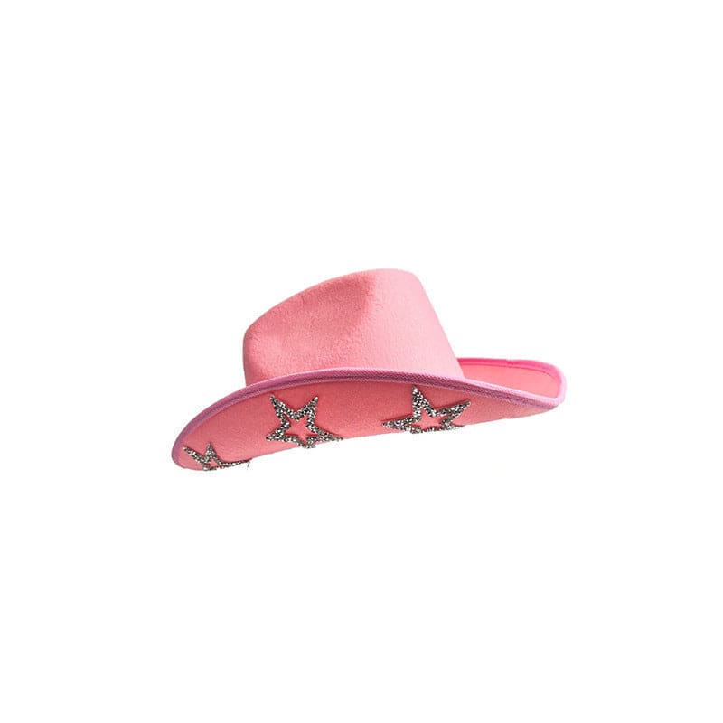 Western Cowboy Hat Rhinestone Five-pointed Star Fedora Hat - Xmaker