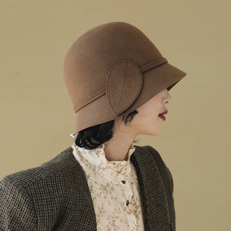 Retro Wool Hat Woolen Bucket Hat - Xmaker