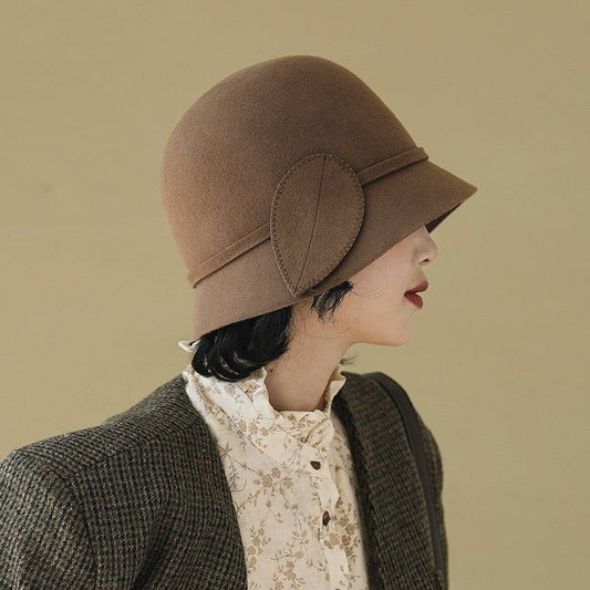 Retro Wool Hat Woolen Bucket Hat - Xmaker