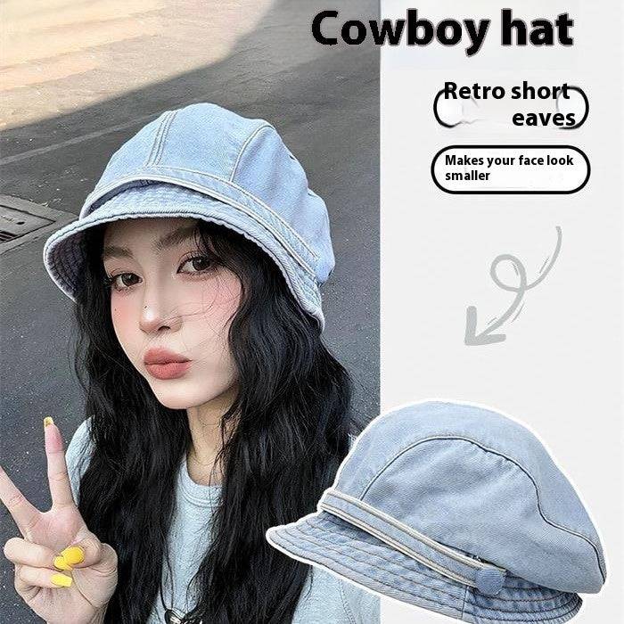 Short Brim Beret Bucket Hat Demi - Xmaker