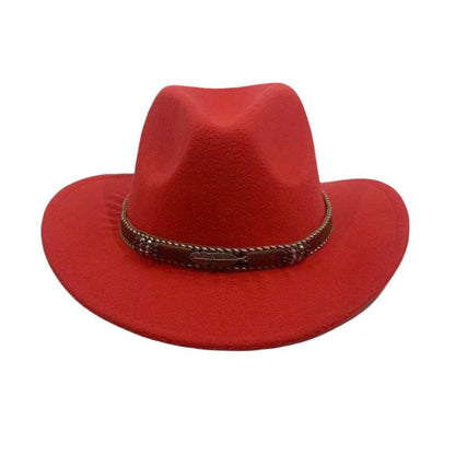 Curling Cowboy Hat Men's And Women's Leaf Belt Fur Felt Hat - Xmaker