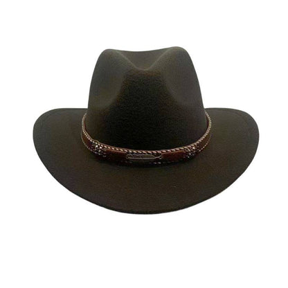 Curling Cowboy Hat Men's And Women's Leaf Belt Fur Felt Hat - Xmaker