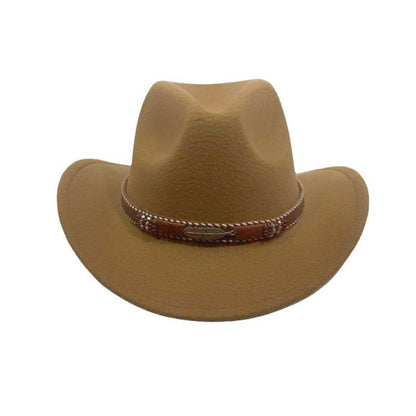 Curling Cowboy Hat Men's And Women's Leaf Belt Fur Felt Hat - Xmaker