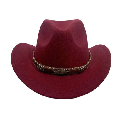 Curling Cowboy Hat Men's And Women's Leaf Belt Fur Felt Hat - Xmaker