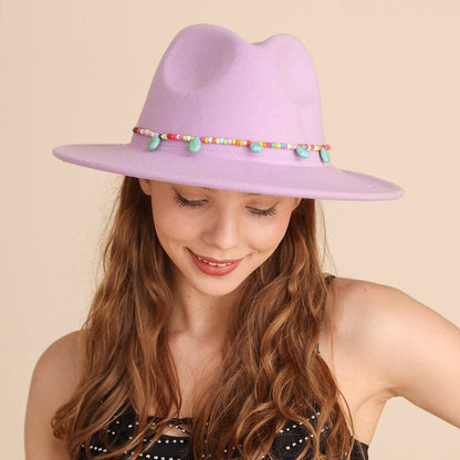 Western Cowboy Hat Woolen Cow Head Purple Women's Fedora Hat - Xmaker