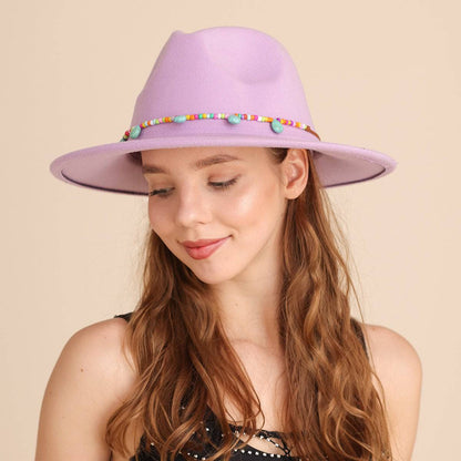 Western Cowboy Hat Woolen Cow Head Purple Women's Fedora Hat - Xmaker