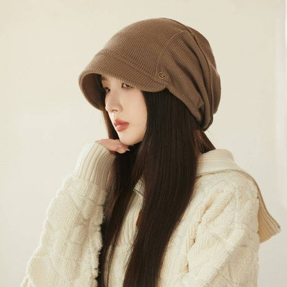 Japanese Style Beanie Hat Small Face Sleeve Cap Big Head Circumference Pile Style - Xmaker