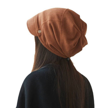 Japanese Style Beanie Hat Small Face Sleeve Cap Big Head Circumference Pile Style - Xmaker