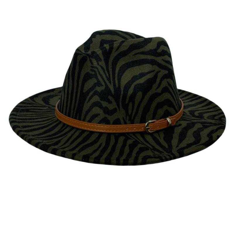 Zebra Prints Sun Protection Fedora Fur Felt Hat - Xmaker