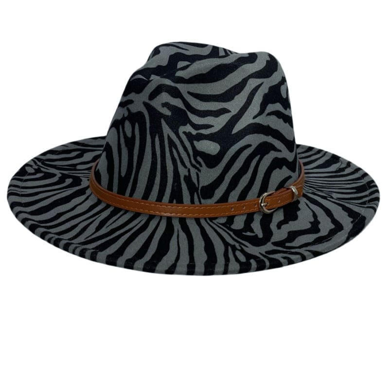 Zebra Prints Sun Protection Fedora Fur Felt Hat - Xmaker