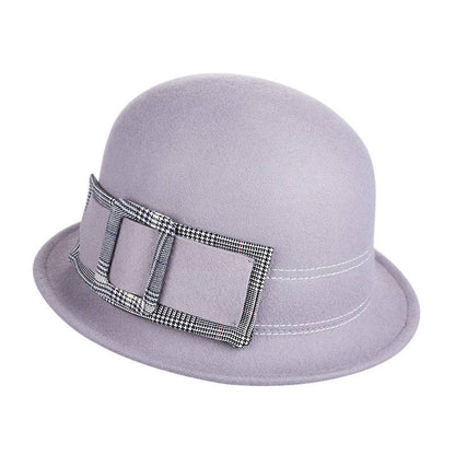 Women's Wool Felt Hats Round Neck Top Hat - Xmaker