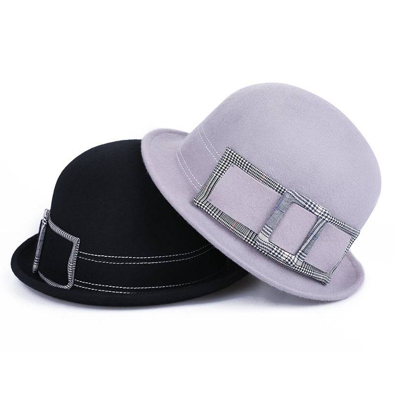 Women's Wool Felt Hats Round Neck Top Hat - Xmaker