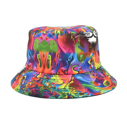 Printed Bucket Hat Women's Outdoor Sunshade Double-sided Hat - Xmaker