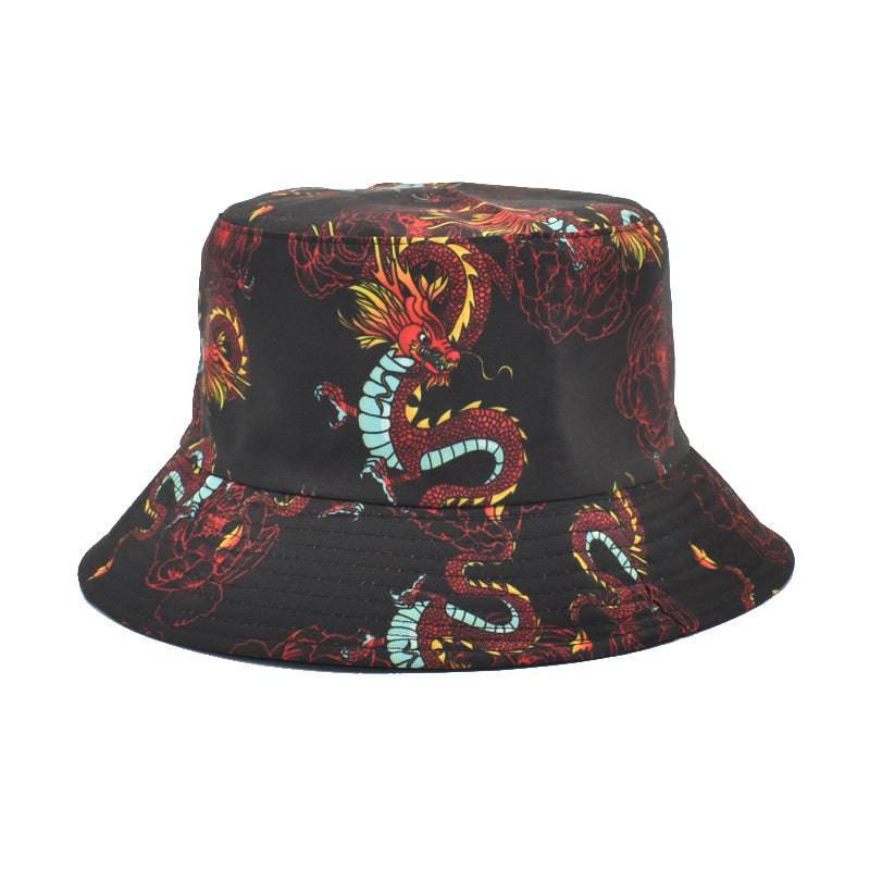 Printed Bucket Hat Women's Outdoor Sunshade Double-sided Hat - Xmaker