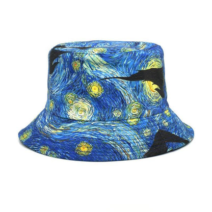 Printed Bucket Hat Women's Outdoor Sunshade Double-sided Hat - Xmaker