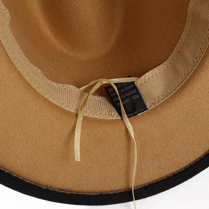 Gradient Color Fedora Hat Flat Brim Woolen Felt Hat - Xmaker