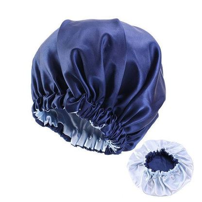 No Plus-sized Elastic Wide-brimmed Double-layer Satin Bandeau Hat - Xmaker