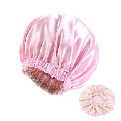 No Plus-sized Elastic Wide-brimmed Double-layer Satin Bandeau Hat - Xmaker