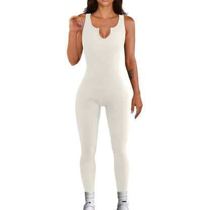 Women Sleeveless Vest Jumpsuit High Elastic Thread - Xmaker