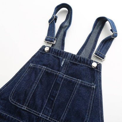 Working Bib Top Pants Men's Denim Loose Denim Jumpsuit - Xmaker