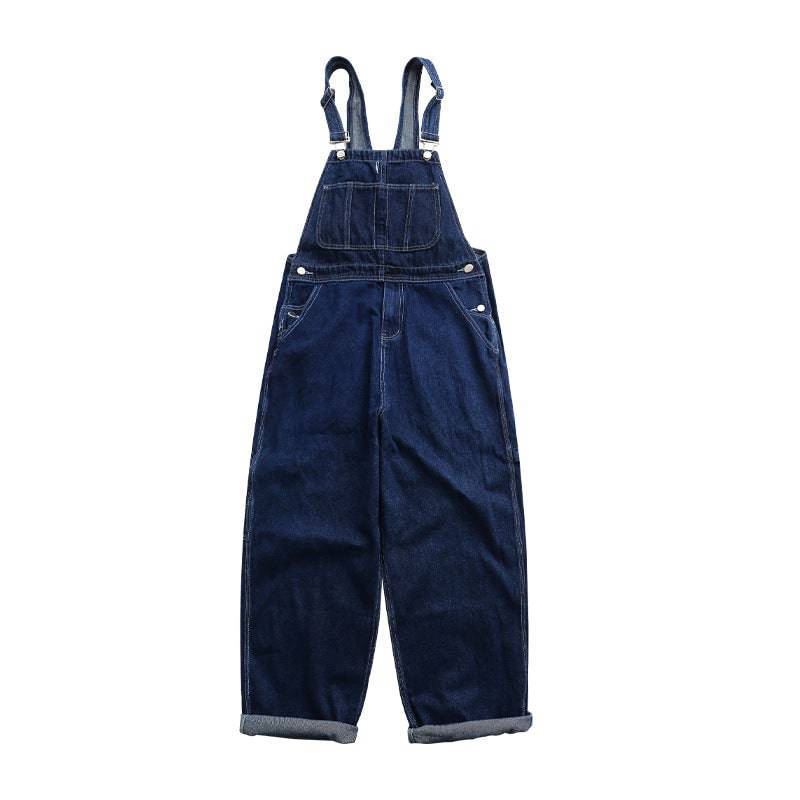 Working Bib Top Pants Men's Denim Loose Denim Jumpsuit - Xmaker