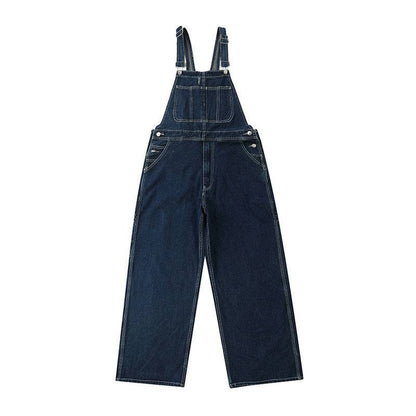 Working Bib Top Pants Men's Denim Loose Denim Jumpsuit - Xmaker