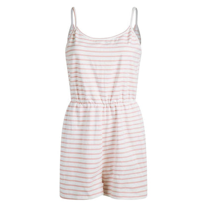 Casual Cotton Striped Spaghetti Straps Jumpsuit - Xmaker