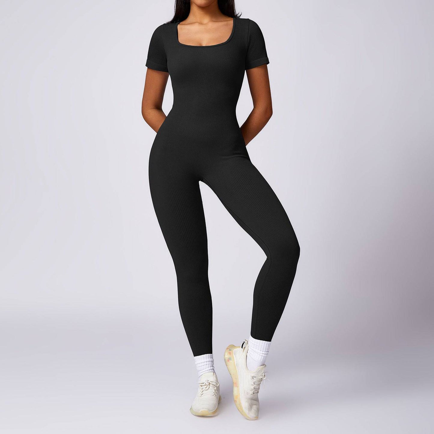 Women's Seamless strength Short-sleeved Fitness Sports Jumpsuit - Xmaker