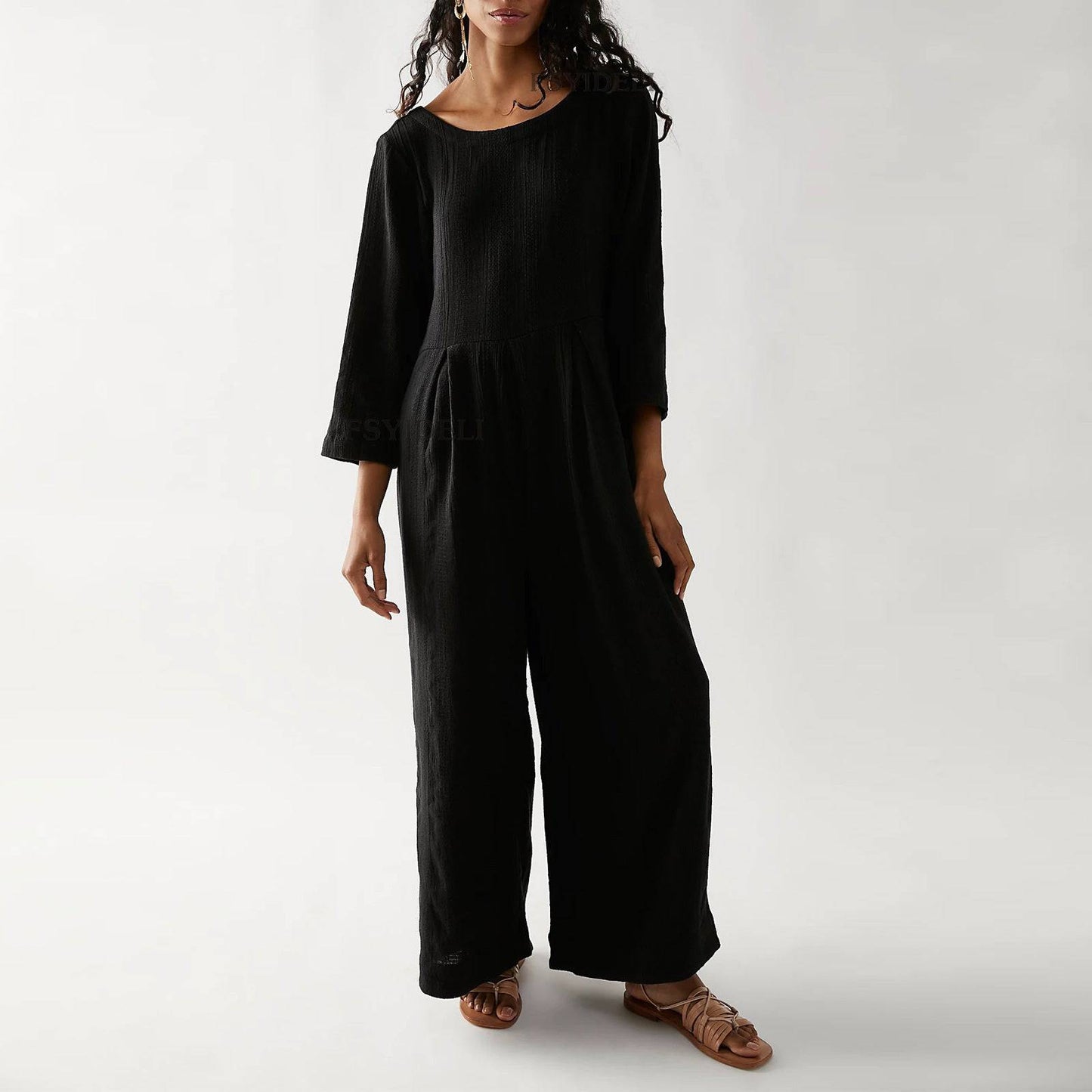 Long Sleeve One-piece Loose-fitting Wide-leg Pants - Xmaker