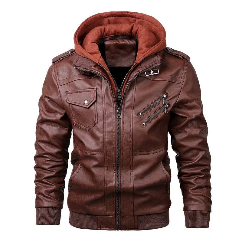 Men's Leather Motorcycle PU Jacket