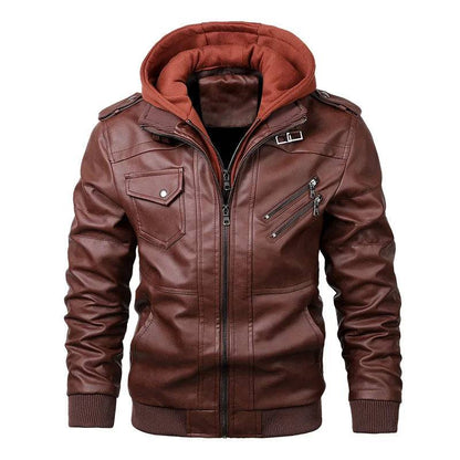 Men's Leather Motorcycle PU Jacket