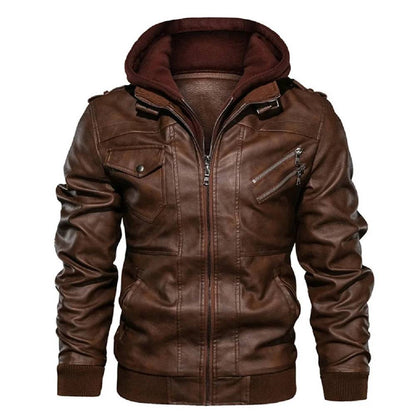 Men's Leather Motorcycle PU Jacket