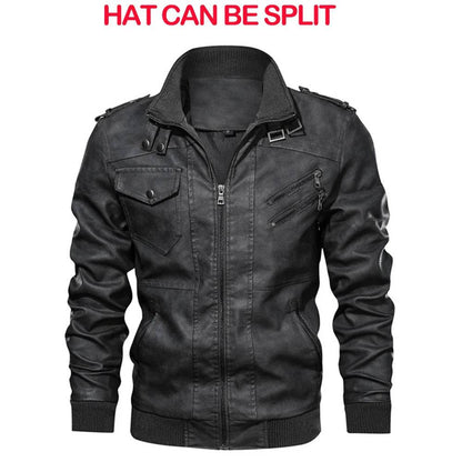 Men's Leather Motorcycle PU Jacket
