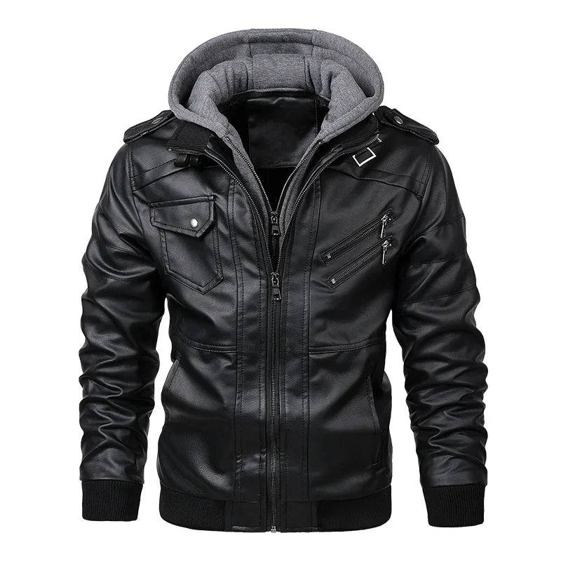 Men's Leather Motorcycle PU Jacket