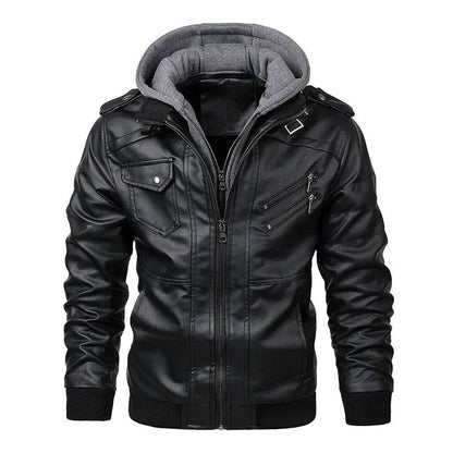 Men's Leather Motorcycle PU Jacket