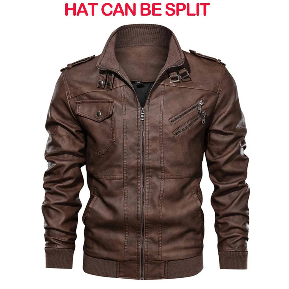 Men's Leather Motorcycle PU Jacket