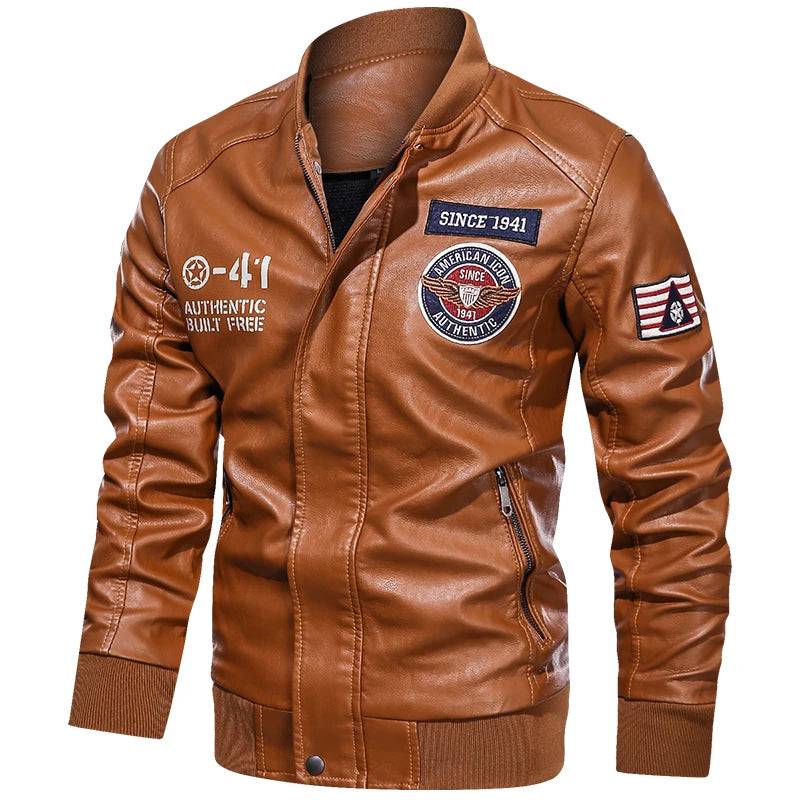 Men's Motorcycle PU leather jacket