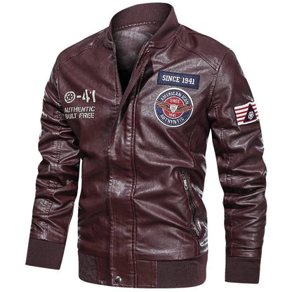 Men's Motorcycle PU leather jacket