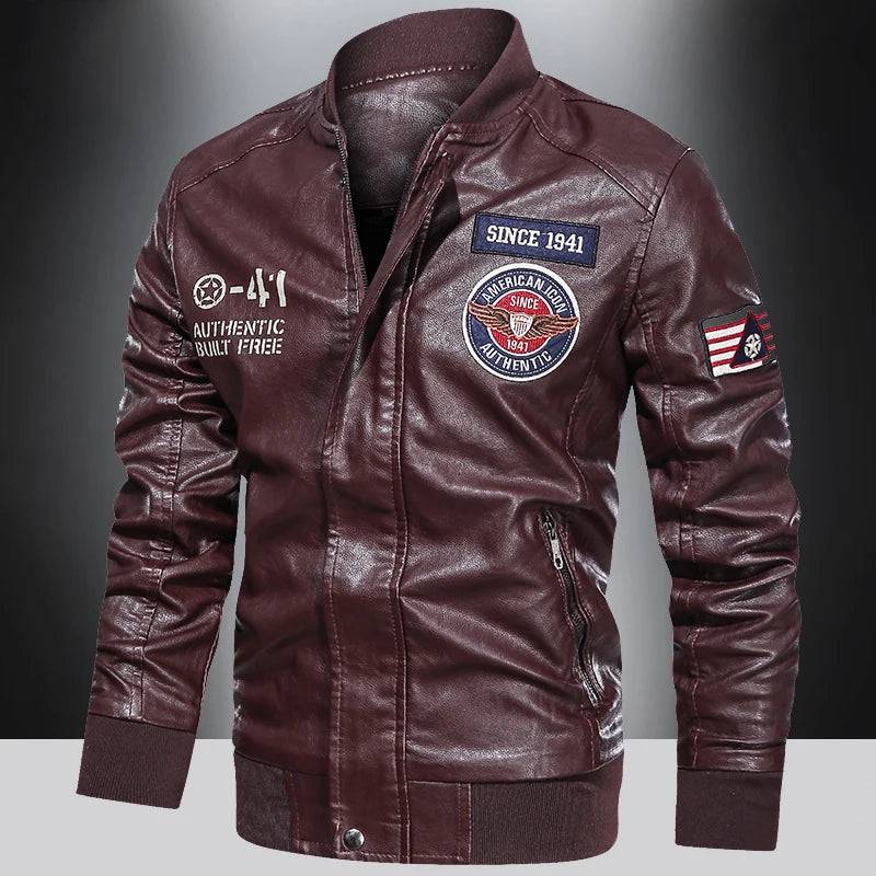 Men's Motorcycle PU leather jacket