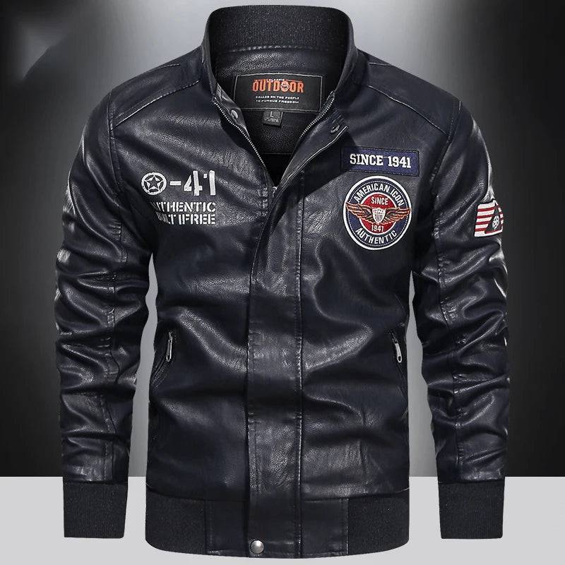 Men's Motorcycle PU leather jacket