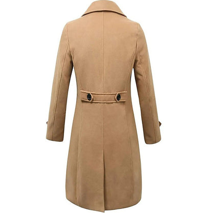 Men's Woolen coat casual double breasted long