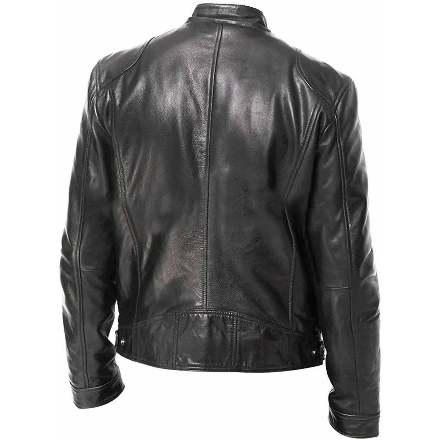 Men Leather Slim Casual Motorcycle PU Jacket