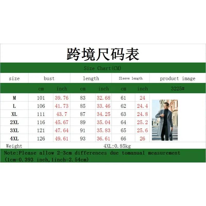 Men's Woolen Thickened Single Breasted Nylon Casual Coat