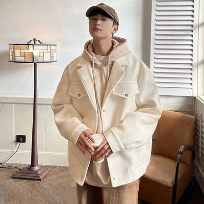 Winter Thicken WoolenCasual Coat Mens