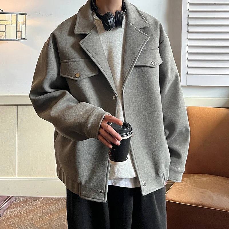 Winter Thicken WoolenCasual Coat Mens