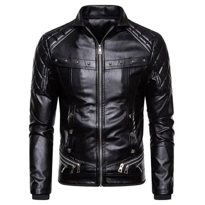 Men Suede Collar Removable Slim Fit Bomber Wool Leather Jacket