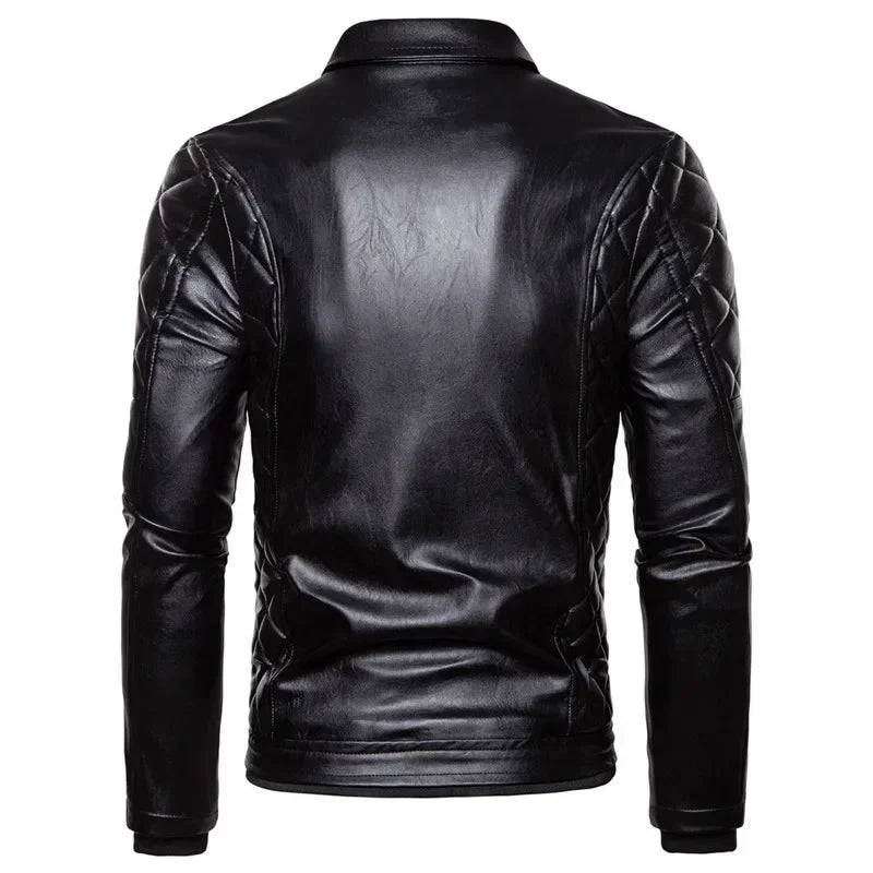 Men Suede Collar Removable Slim Fit Bomber Wool Leather Jacket